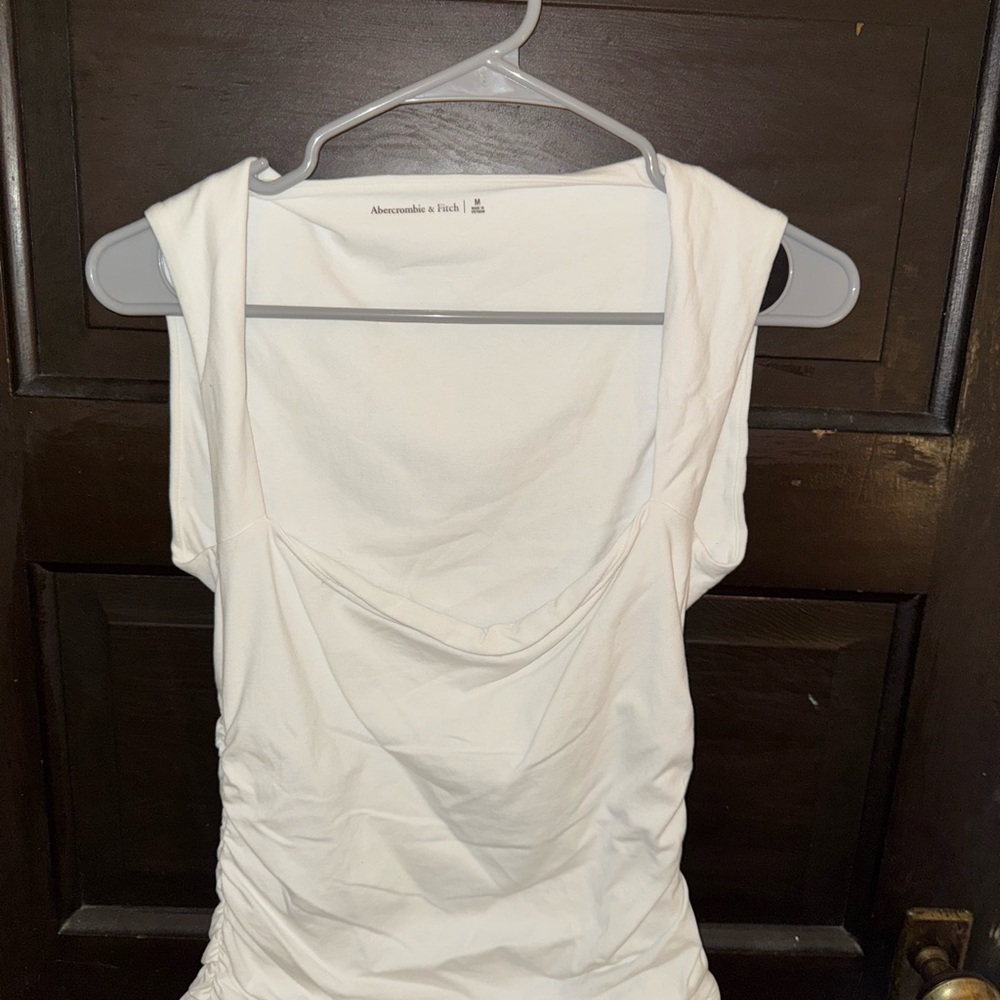 Abercrombie & Fitch Women's Cream Square Neck Tank Top